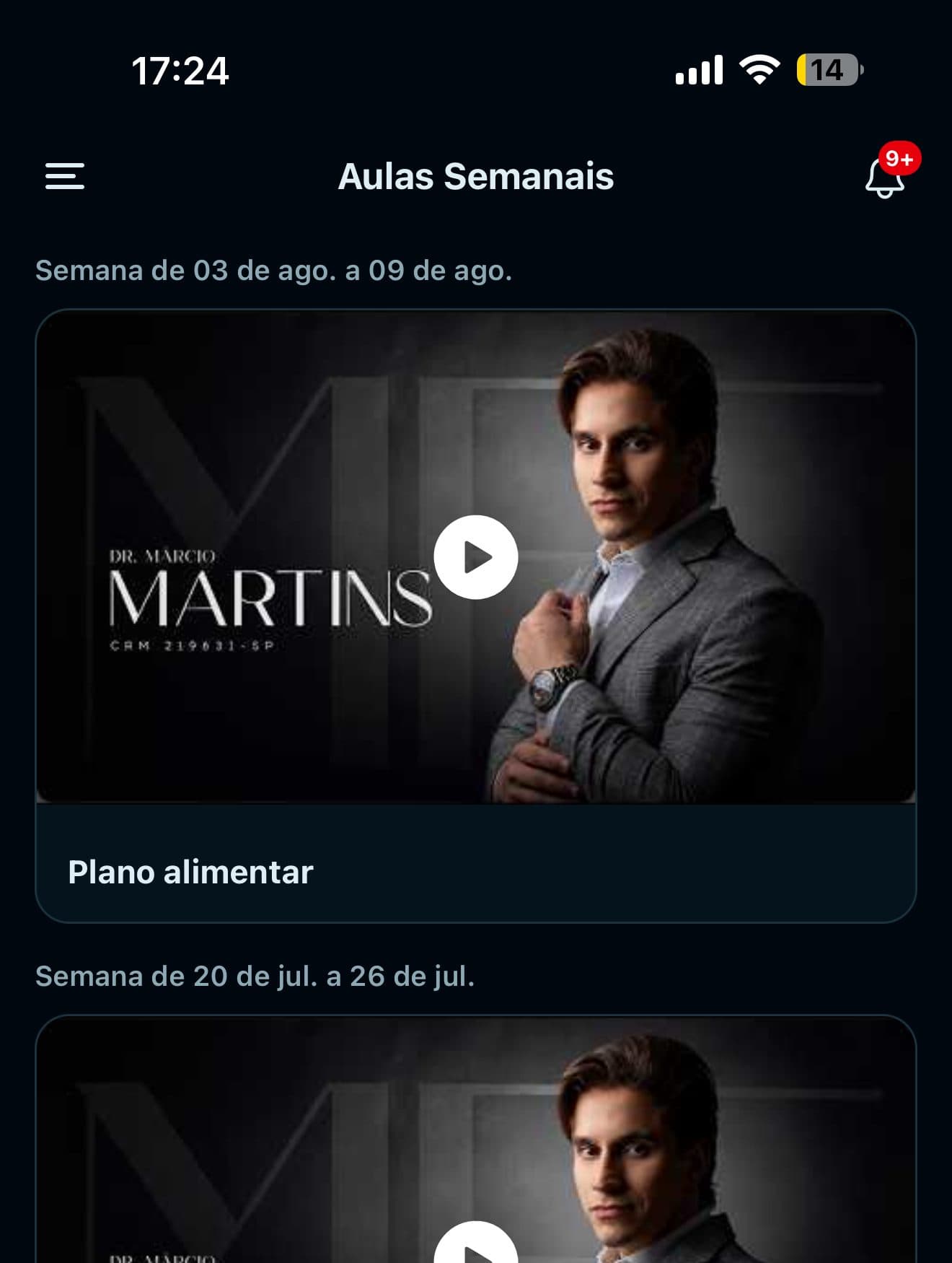 Aulas semanais